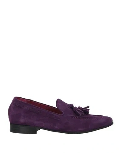 Seboy's Woman Loafers Purple Size 10 Leather In Purple