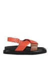 Seboy's Woman Sandals Orange Size 7 Leather