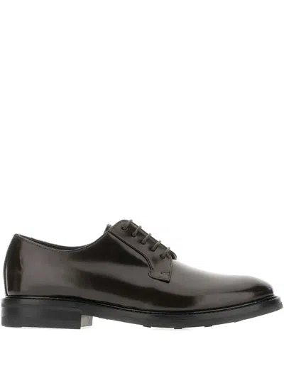Seboy Leather Lace-up Oxford Shoes In Brown