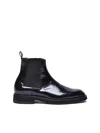 Seboy's Black Brushed Ankle Boot In Multi