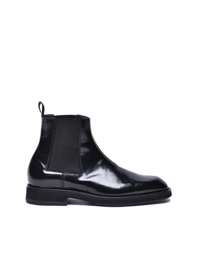 Seboy's Black Brushed Ankle Boot In Multi