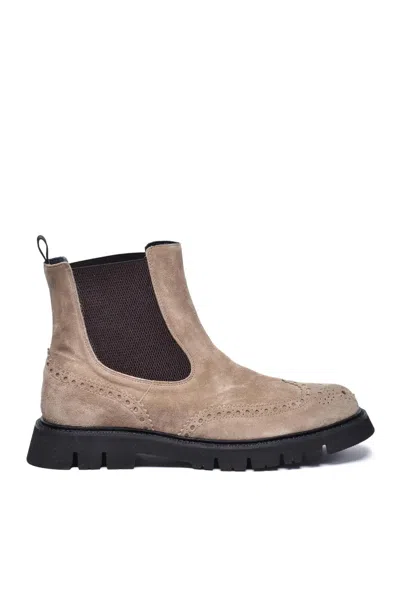 Seboy's Men's Suede Ankle Boots - Taupe In Brown