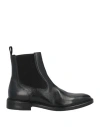 Seboy's Man Ankle Boots Black Size 9 Leather In Animal Print