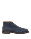 Seboy's Man Ankle Boots Navy Size 7 Leather In Blue