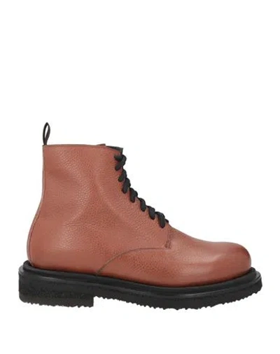 Seboy's Man Ankle Boots Tan Size 9 Leather In Brown