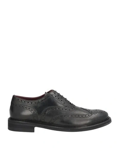 Seboy's Man Lace-up Shoes Black Size 7 Leather