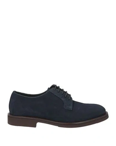 Seboy's Man Lace-up Shoes Midnight Blue Size 6 Leather