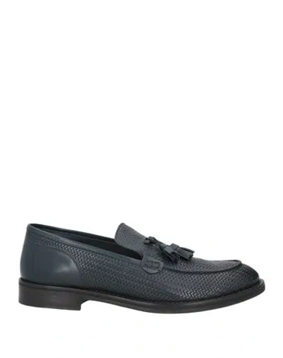 Seboy's Man Loafers Navy Size 12 Soft Leather In Blue