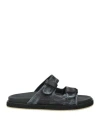 Seboy's Man Sandals Black Size 9 Calfskin In Black