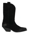 Seboy's Woman Ankle Boots Black Size 6 Leather In Black