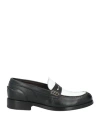 Seboy's Woman Loafers White Size 6 Leather In Black