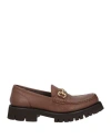Seboy's Woman Loafers Brown Size 7 Soft Leather In Brown