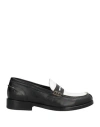 Seboy's Woman Loafers White Size 6 Leather In Black