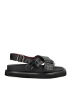 Seboy's Woman Sandals Black Size 8 Leather