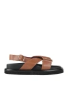 Seboy's Woman Sandals Brown Size 8 Leather