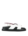 Seboy's Woman Sandals White Size 10 Leather In Multi