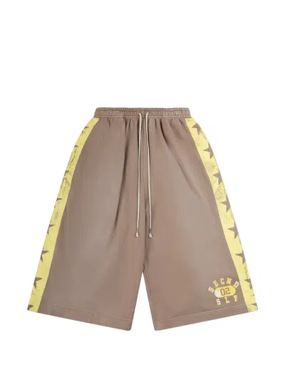 Secnd Slf Jumbo Practice Drawstring Shorts In Brown