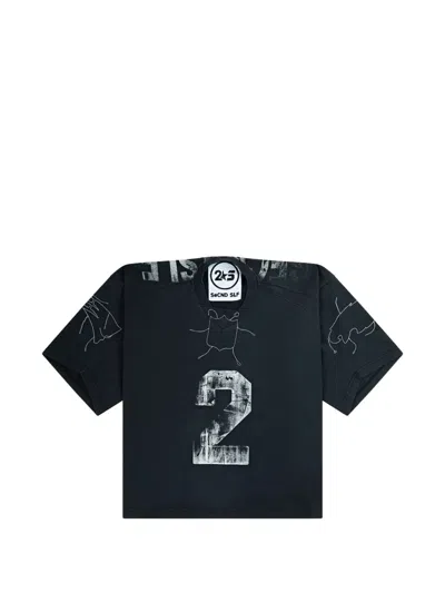 Secnd Slf Retrospective Graphic-print Short-sleeve T-shirt In Black