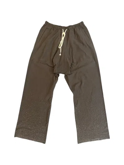 Secnd Slf Vintage Flooded Embellished Track Pants In Brown