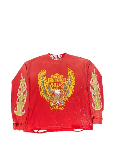 Secnd Slf X Masato Kawajo Firestorm T-shirt In Red