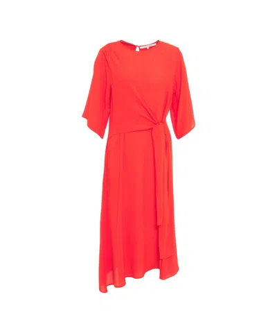Second Female Elvas' Dress With Tie Detail In Red