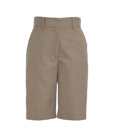 Second Female High-waist Bermuda Shorts With Straight Cut In Brown