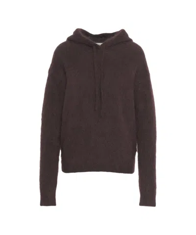 Second Female Hooded Knitwear Anneleen With Plush Texture In Black