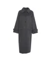 Second Female Long Tailored Coat With Adjustable Cuffs In Gray