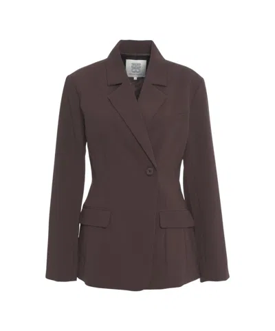 Second Female Structured Single-button Blazer In Rich Brown