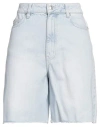 Second Female Woman Denim Shorts Blue Size Xl Cotton In Blue