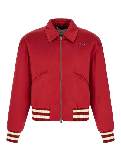 SECOND / LAYER ACES SATIN CLUB' BOMBER JACKET