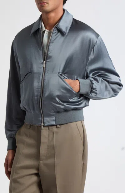 Second / Layer Second Layer Aces Satin Club Jacket In Gray