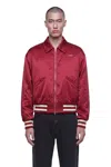 Second / Layer Aces Satin Club Puffer Jackets Red In Burgundy
