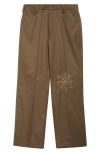 Second / Layer Second Layer Angel Embroidered Pants In Brown