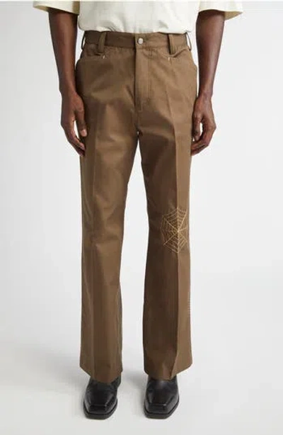 Second / Layer Second Layer Angel Embroidered Pants In Brown