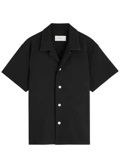Second / Layer Second Layer Avenue Stretch-crepe Shirt In Black