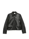 Second / Layer Barras Leather Jacket In Black