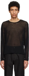 Second / Layer Black 62nd. St. Long Sleeve T-shirt In Black