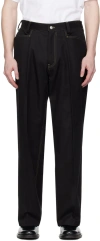 Second / Layer Black Angel Trousers In Black Contrast