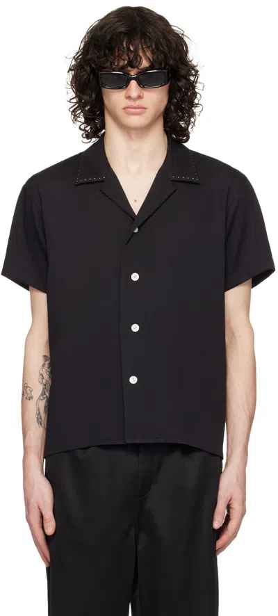 Second / Layer Black Avenue Shirt In Black W/silver