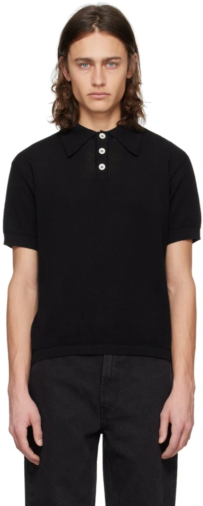 Second / Layer Black Semi-sheer Polo