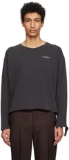 Second / Layer Black Trasher Long Sleeve T-shirt In Black