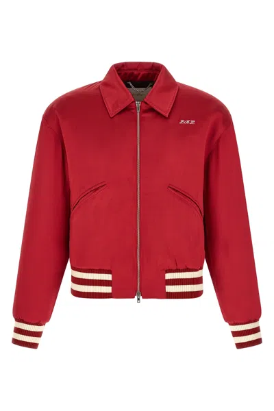 Second / Layer Bomber Jacket With Graphic Embroidery In Red