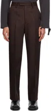 SECOND / LAYER BROWN RELAXED PRIMO TROUSERS