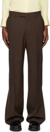 Second / Layer Brown Relaxed Primo Trousers In Brown