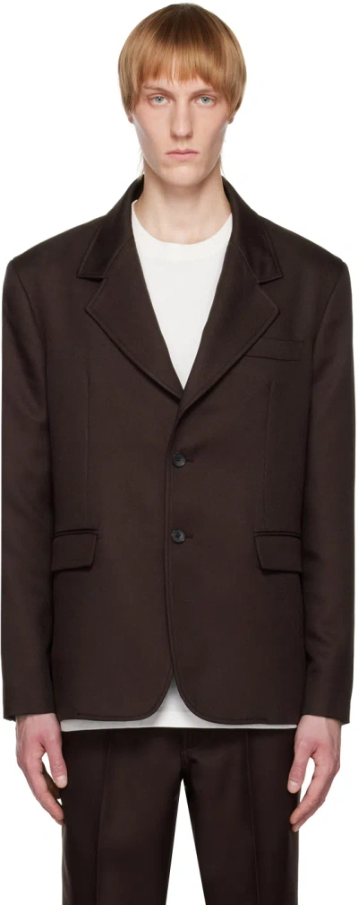 Second / Layer Brown Valluco Blazer In Merlot