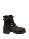 Second / Layer Buckled Studded Boots In Brown