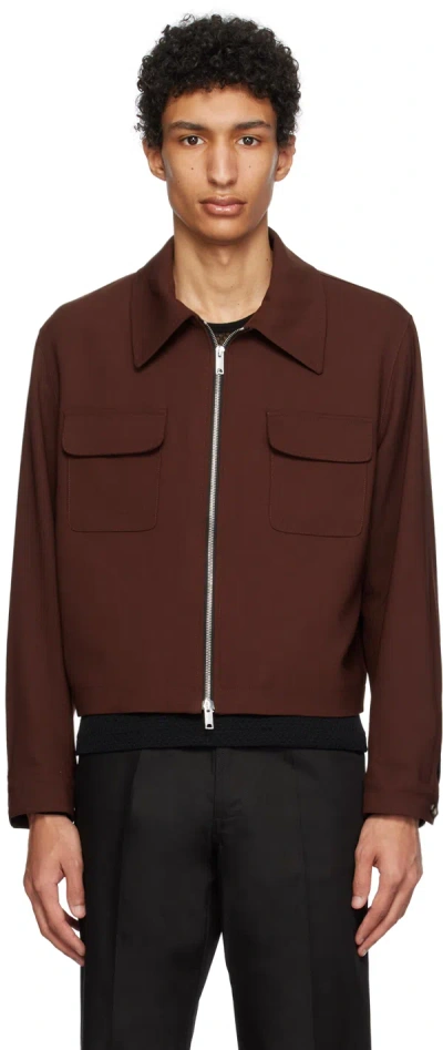 Second / Layer Burgundy Decatito Jacket In Brown