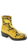 Second / Layer Second Layer Charro Snakeskin Embossed Boot In Yellow