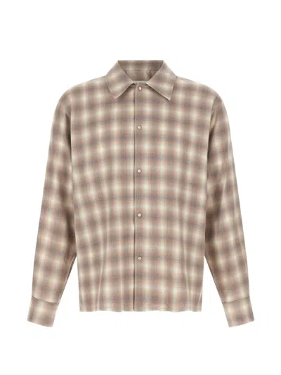 Second / Layer Second/layer Check Dégradé Shirt In Neutral